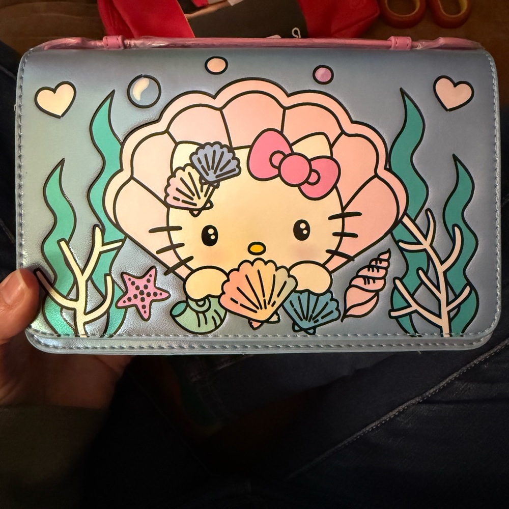 Loungefly Hello Kitty Mermaid Metallic Top Handle Crossbody